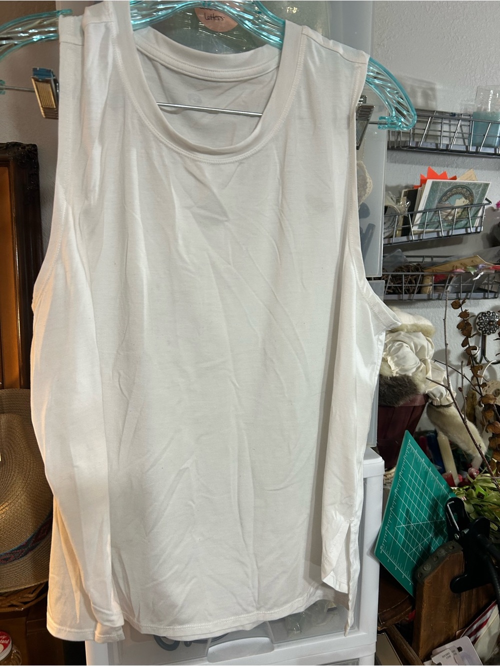 Classic White Sleeveless Tank Top by